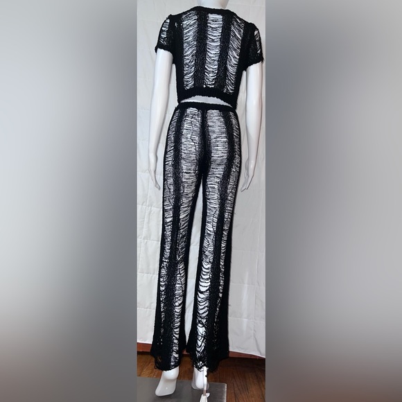 Black Open Stitch Swimsuit Cover Up - Picture 4 of 4